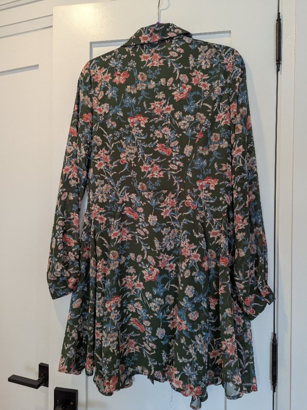 Design Lab Lord & Taylor Floral Ruffle Mini Dress Sz L - Picture 5 of 7